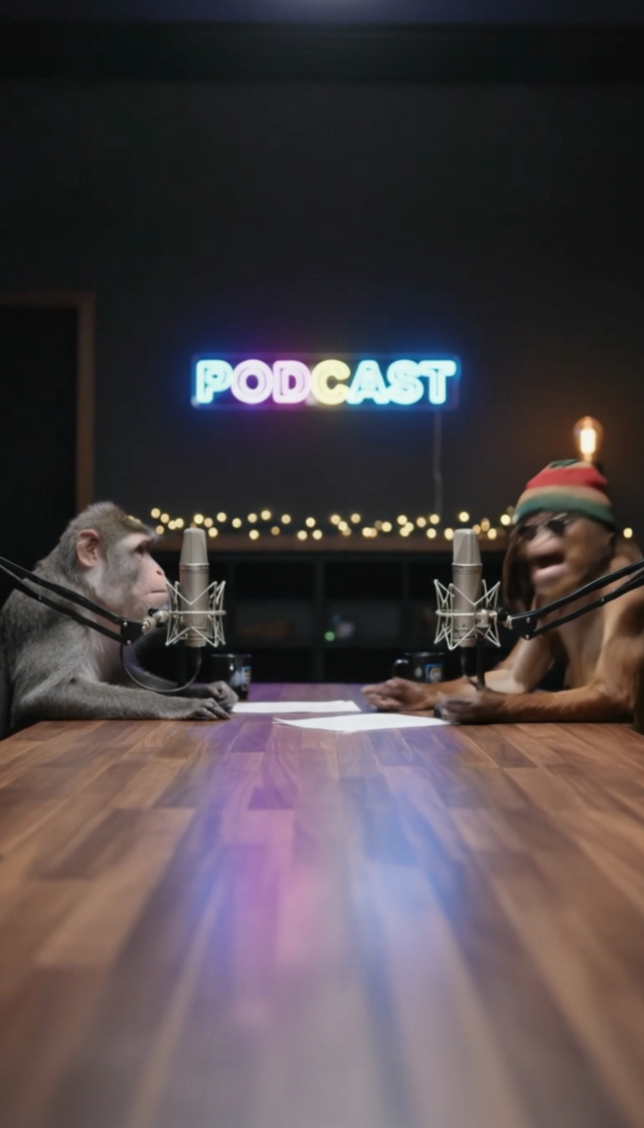 Two-character AI podcast